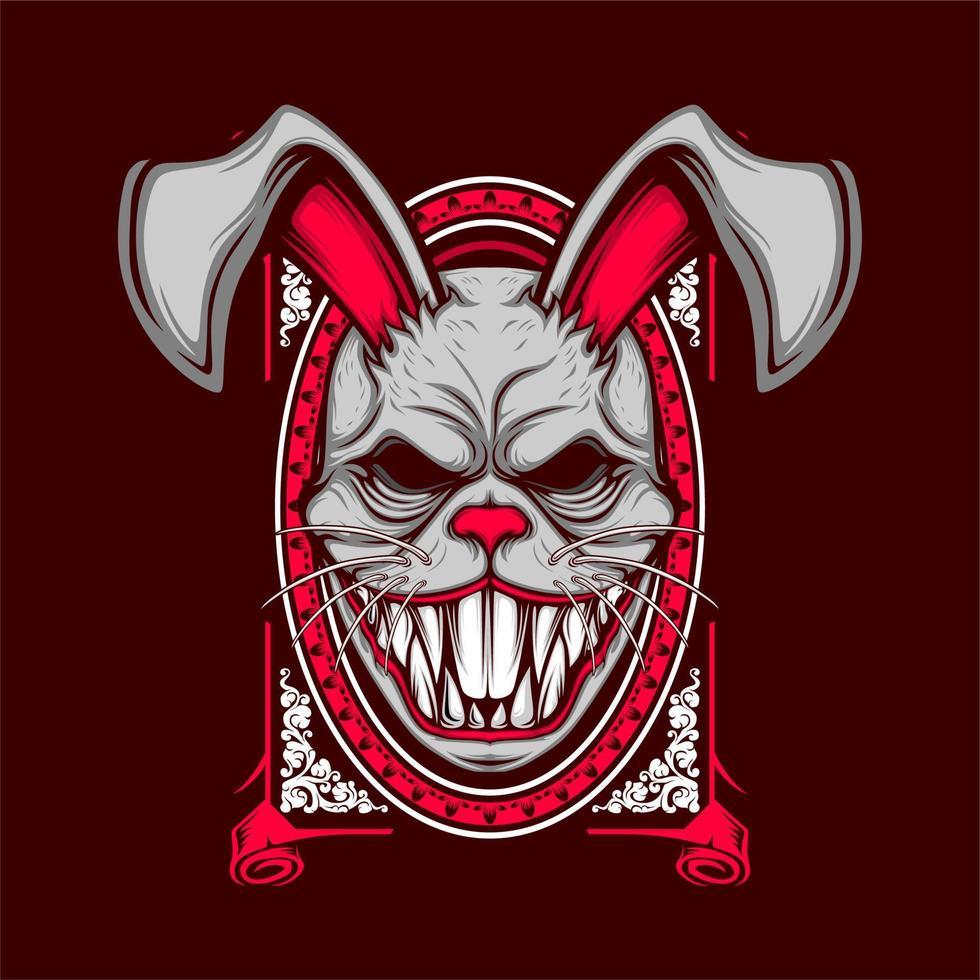 scary rabbit mask illustration vector