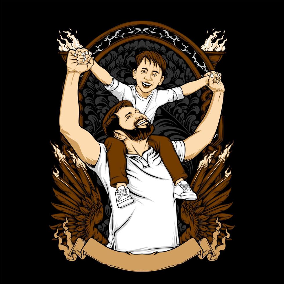 father and son relationship vector