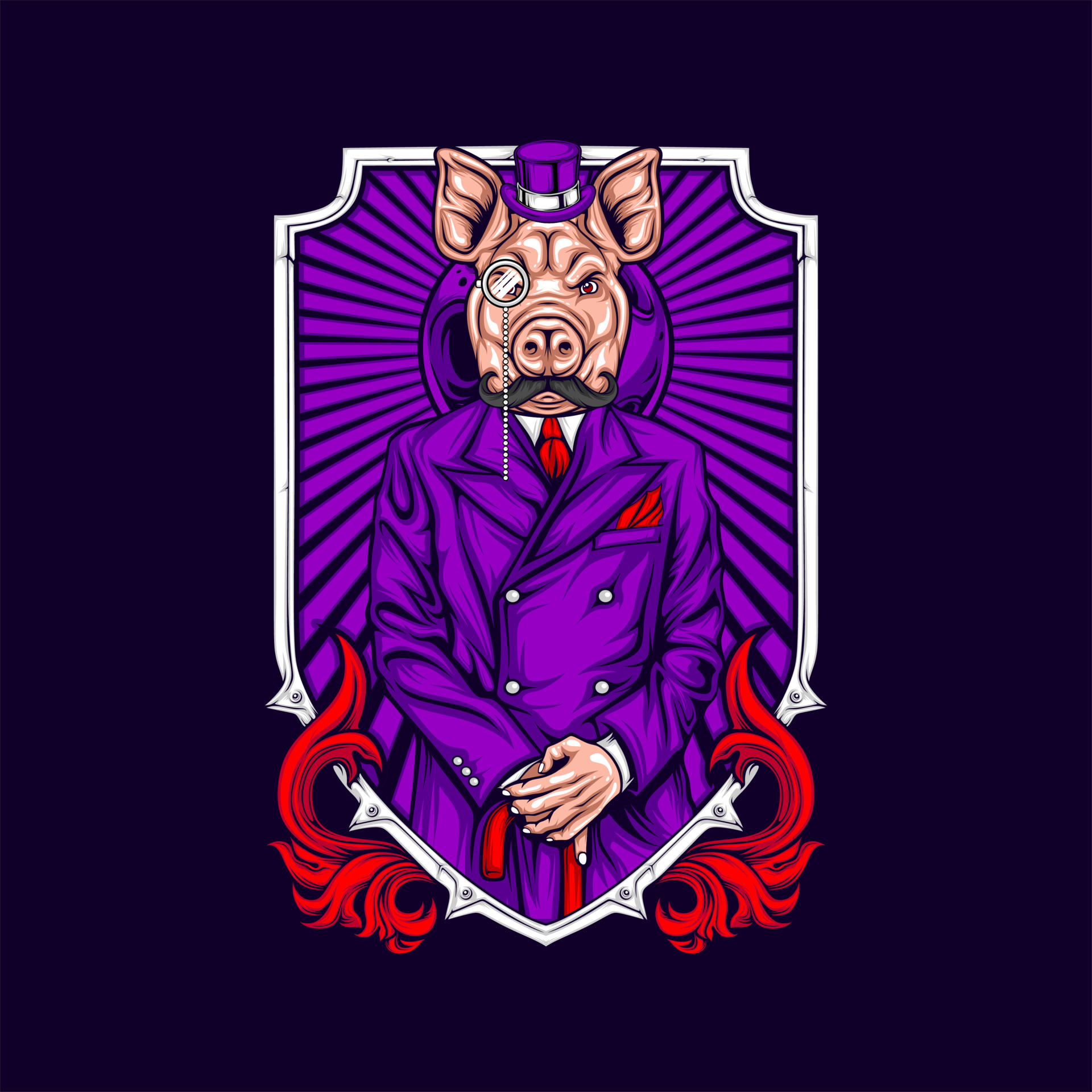 man in suit wearing pig mask 4775978 Vector Art at Vecteezy