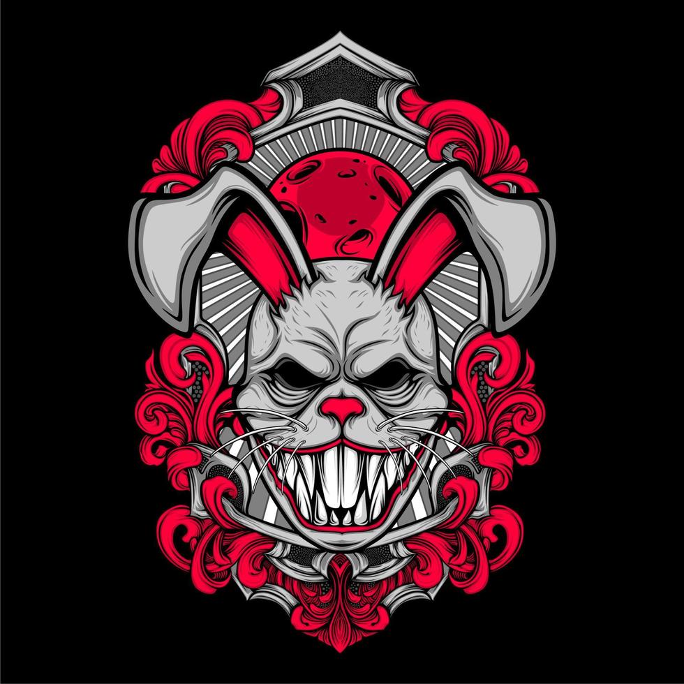 scary rabbit mask illustration vector