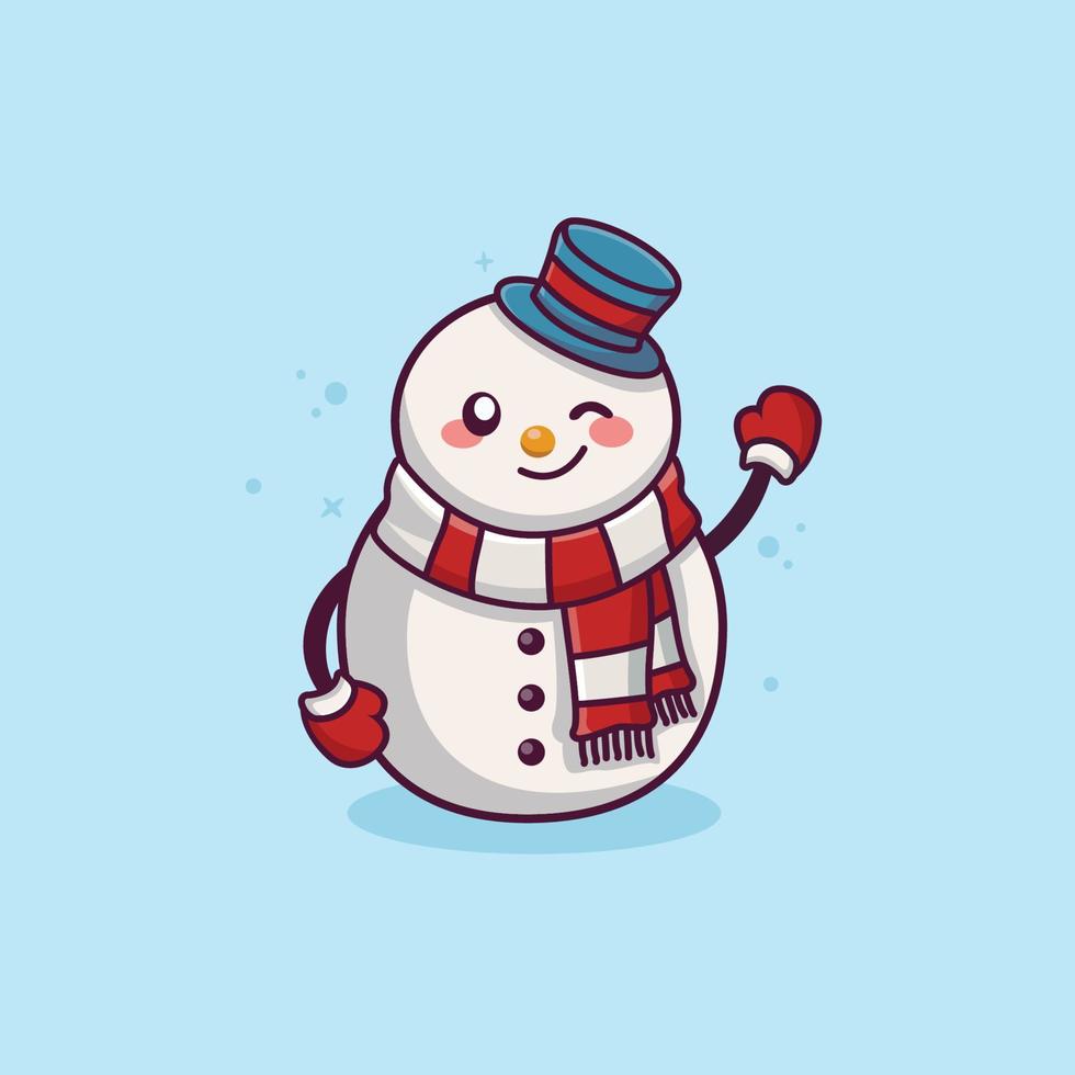 Cartoon snowman character vector