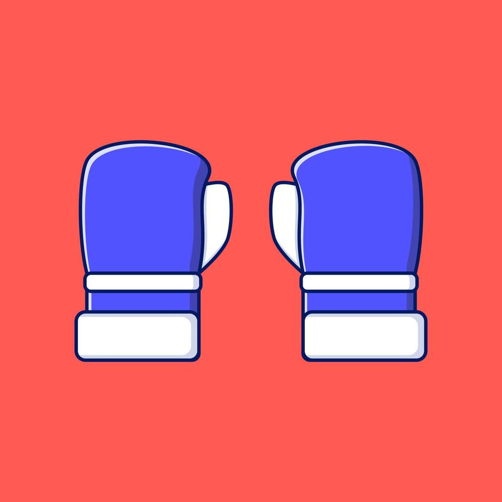 Boxing gloves cartoon style icon illustration vector