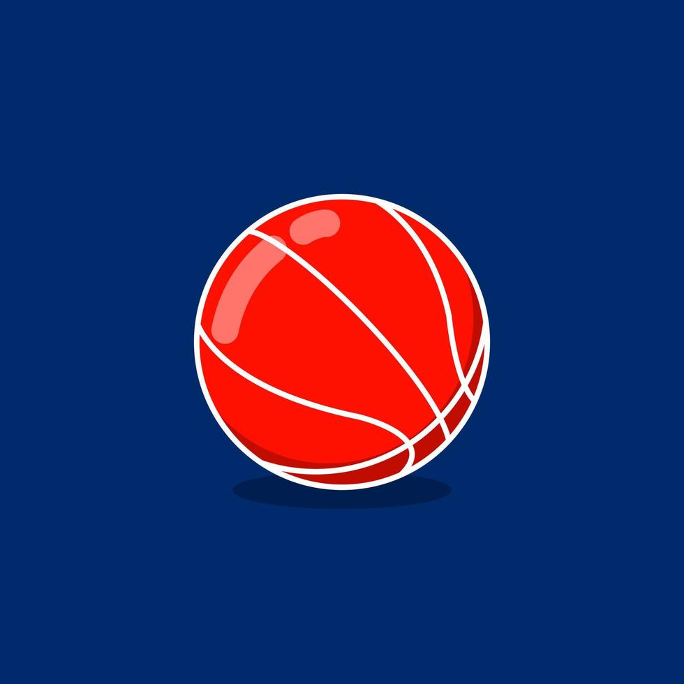 ilustración de icono de estilo de dibujos animados de baloncesto vector