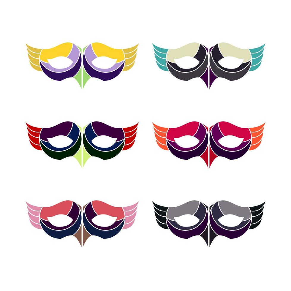 Set of mask for mardi gras illustration vector