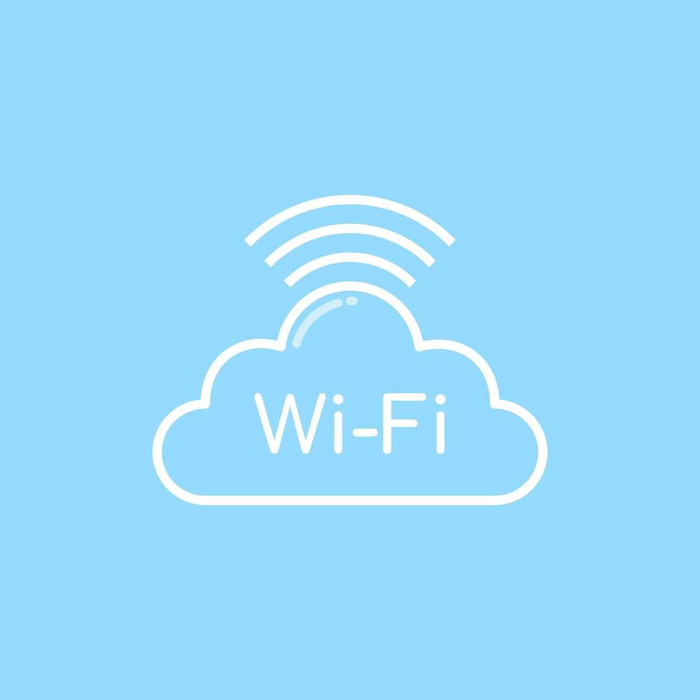 Ilustración de icono de estilo de contorno de wi-fi vector