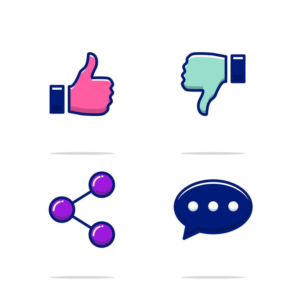 Social media element icon set illustration vector