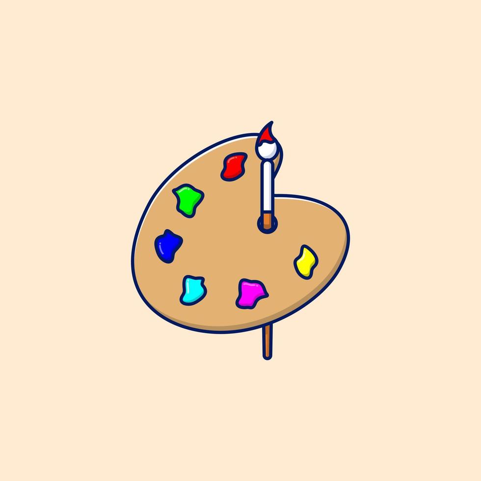 Paintbrush cartoon style icon illustration vector