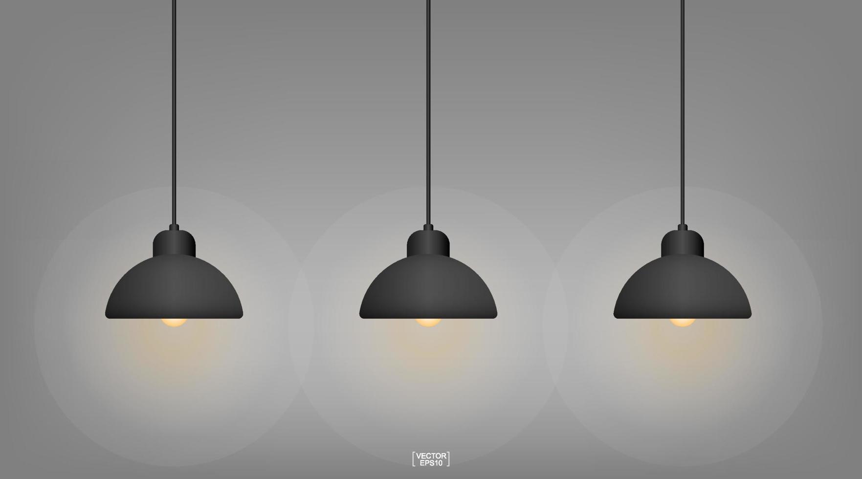Abstract light bulb hanging ceiling lamp for interior decoration idea. Vector. vector