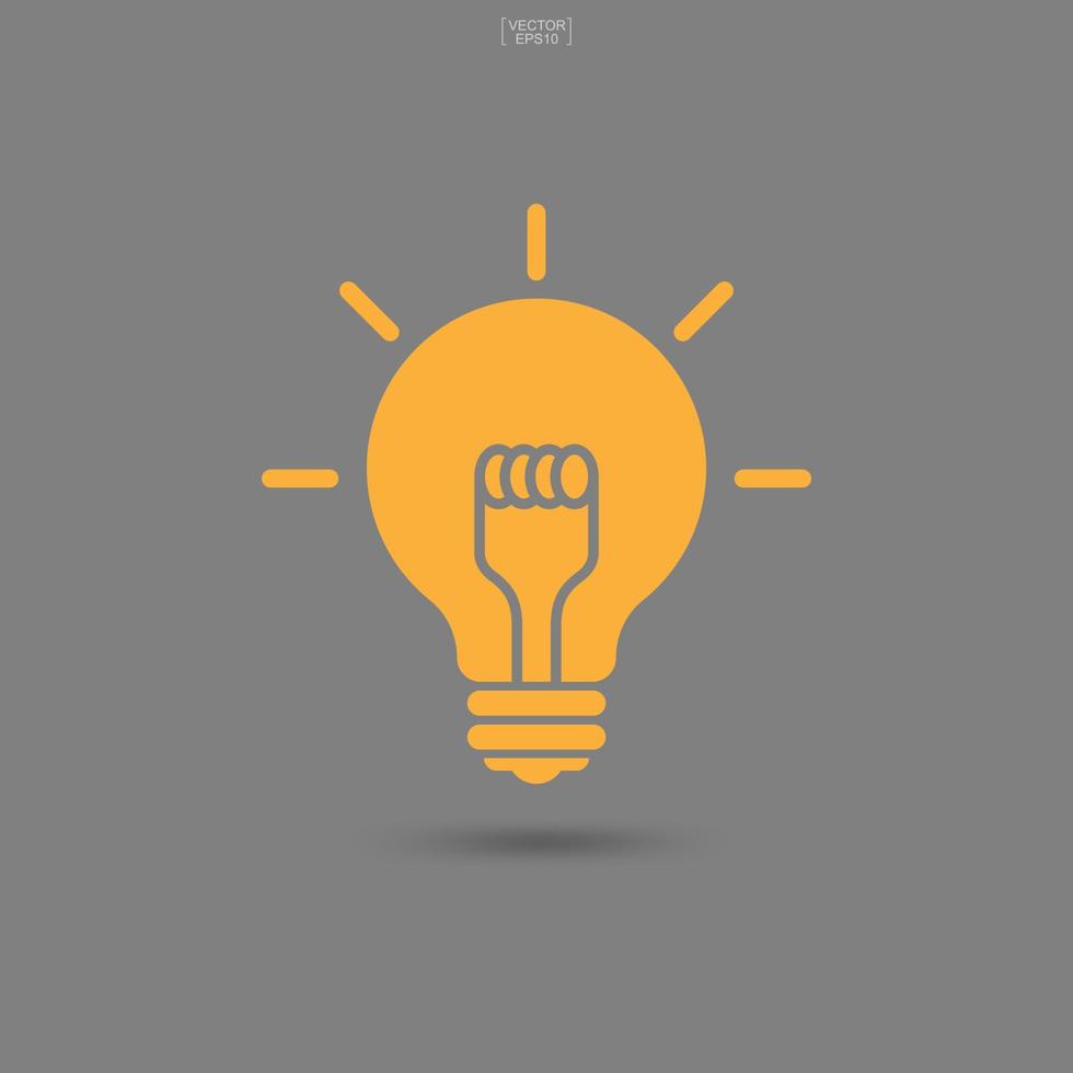 Light bulb icon. Lamp icon. Flat icon. Abstract sign and symbol for thinking concept. Vector. vector