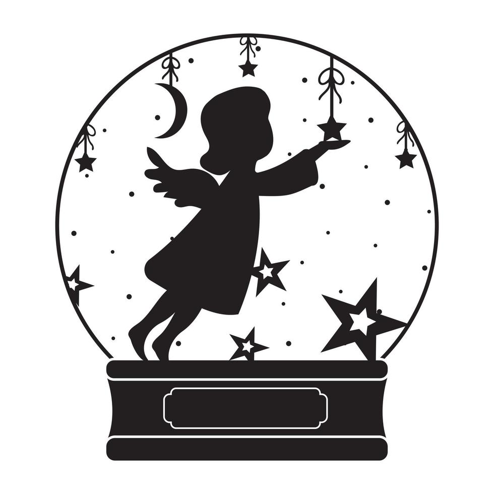 Snow globe with an angel vector