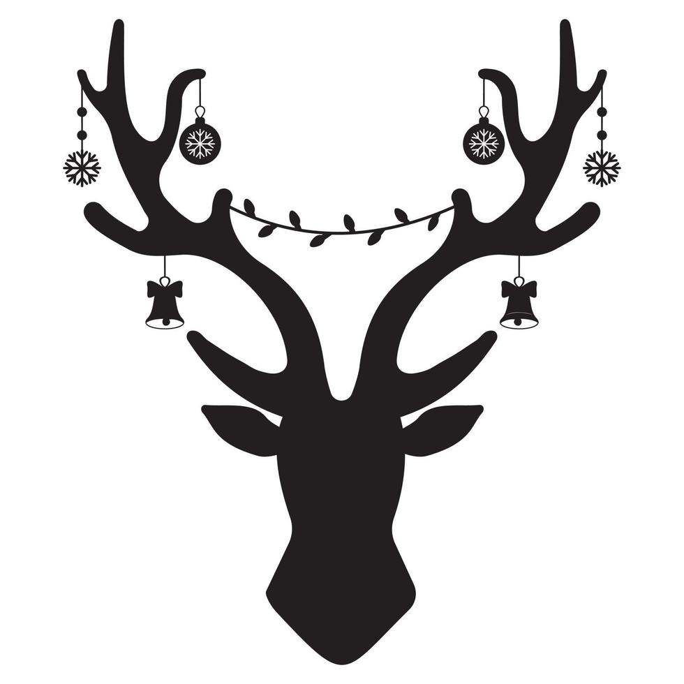 Antlers of a deer with a garland vector