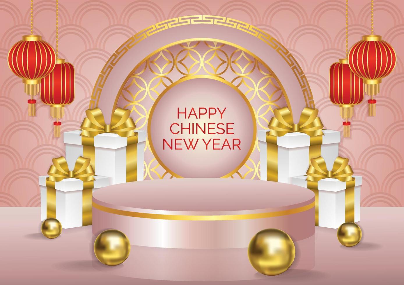 product podium chinese new year vector background