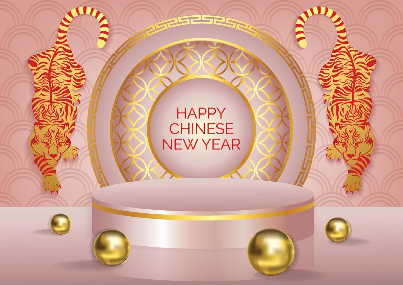 chinese new year  product podium art background vector