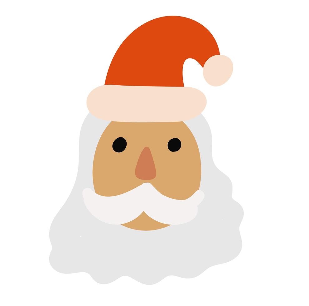 Flat icon with santa claus isolated on white vector