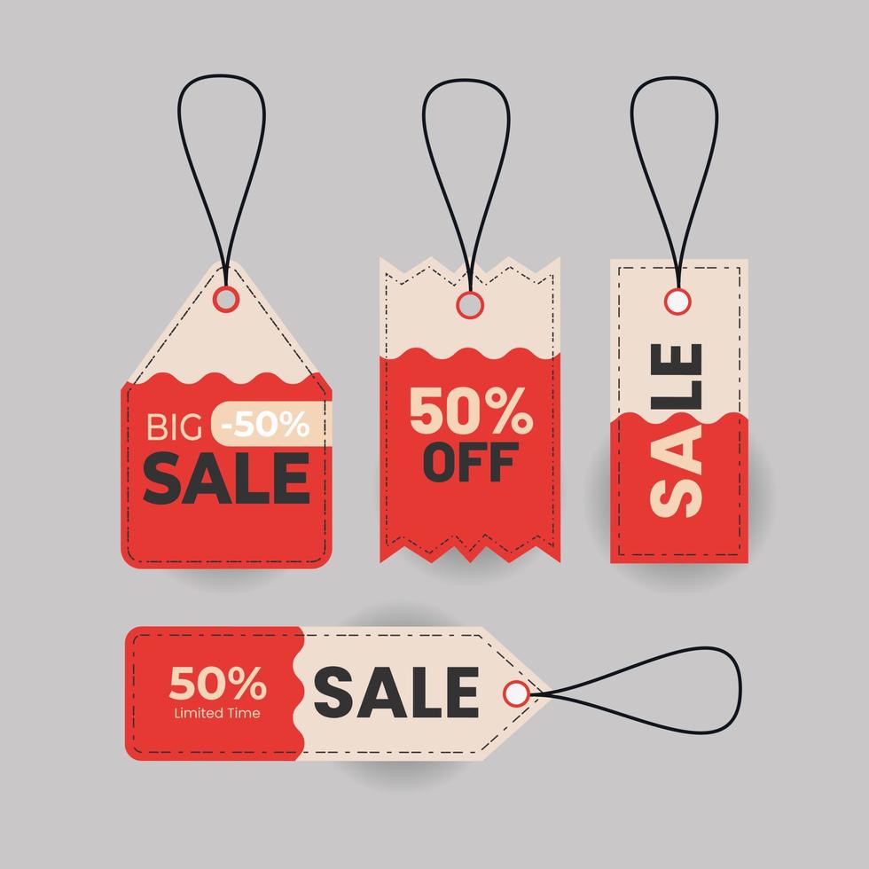 Price Tag Set discount label with various shape - Vector