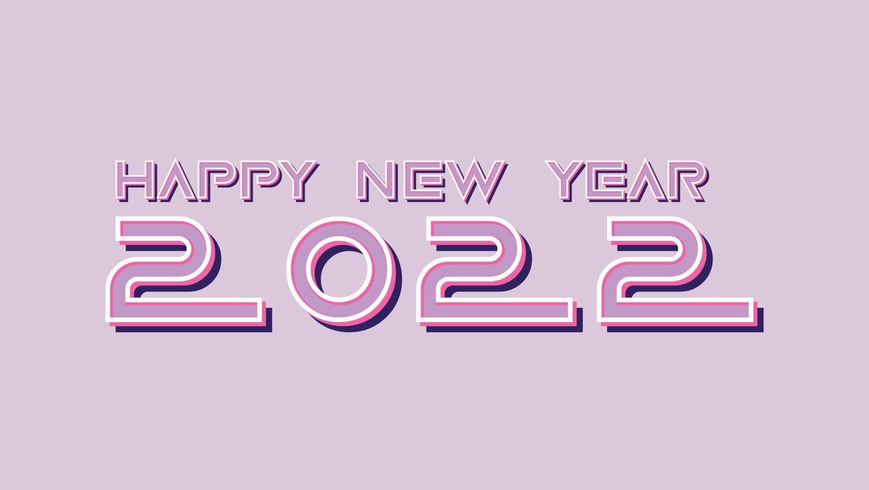 Happy New Year 2022 Pink. Card Element Decoration Background vector