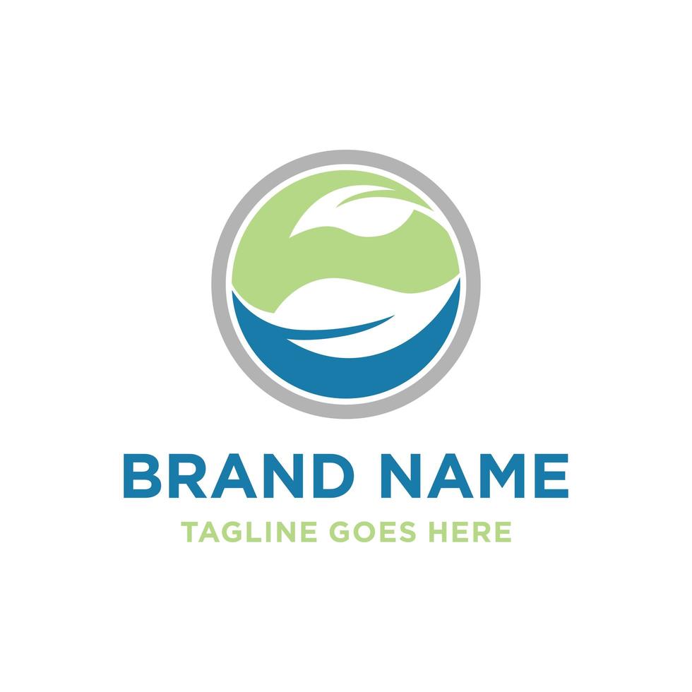 leaf circle logo vector