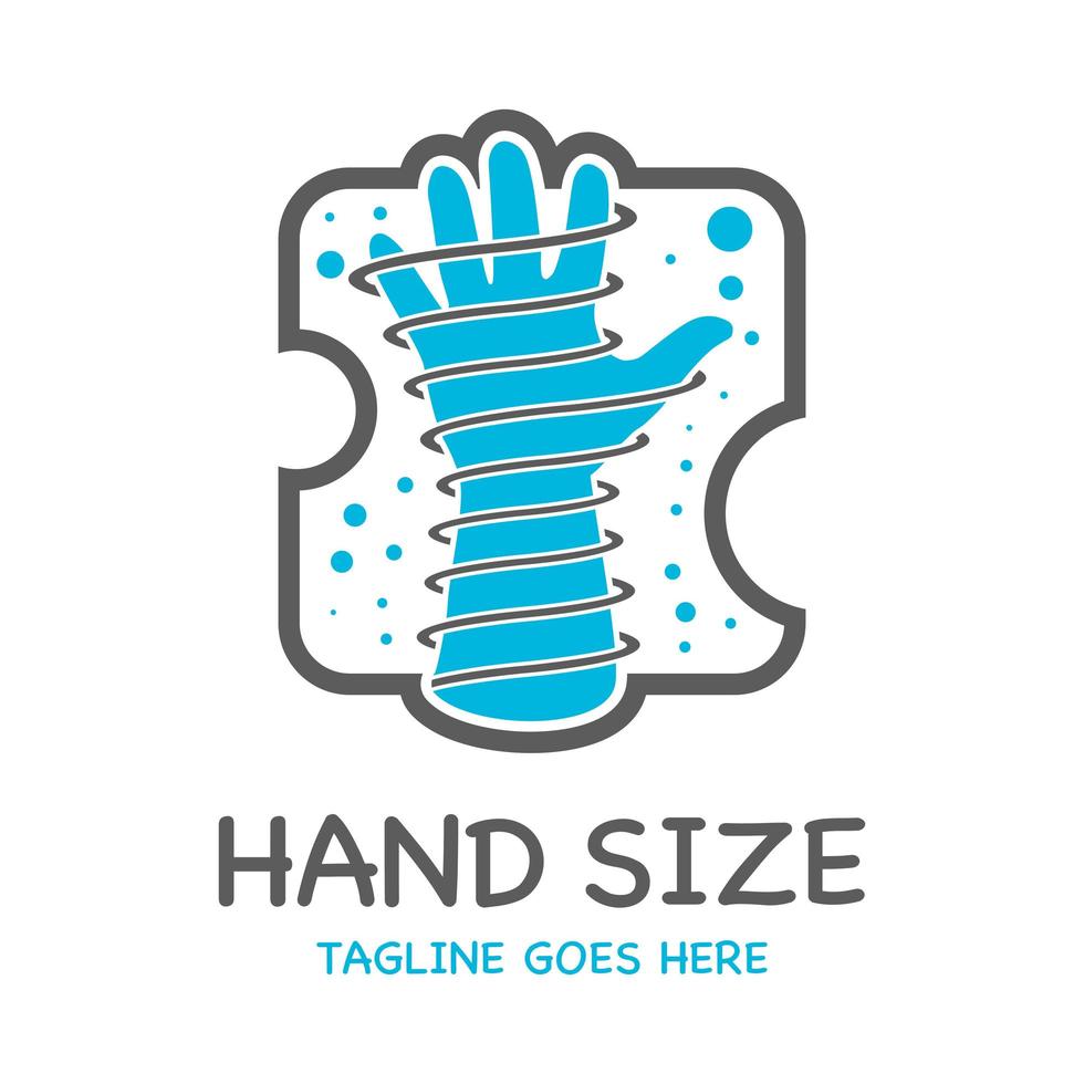 logotipo del tamaño de la mano vector