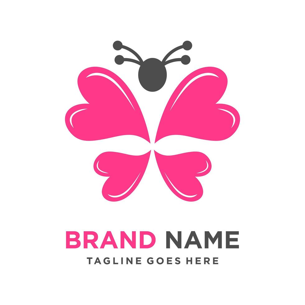 butterfly love logo vector