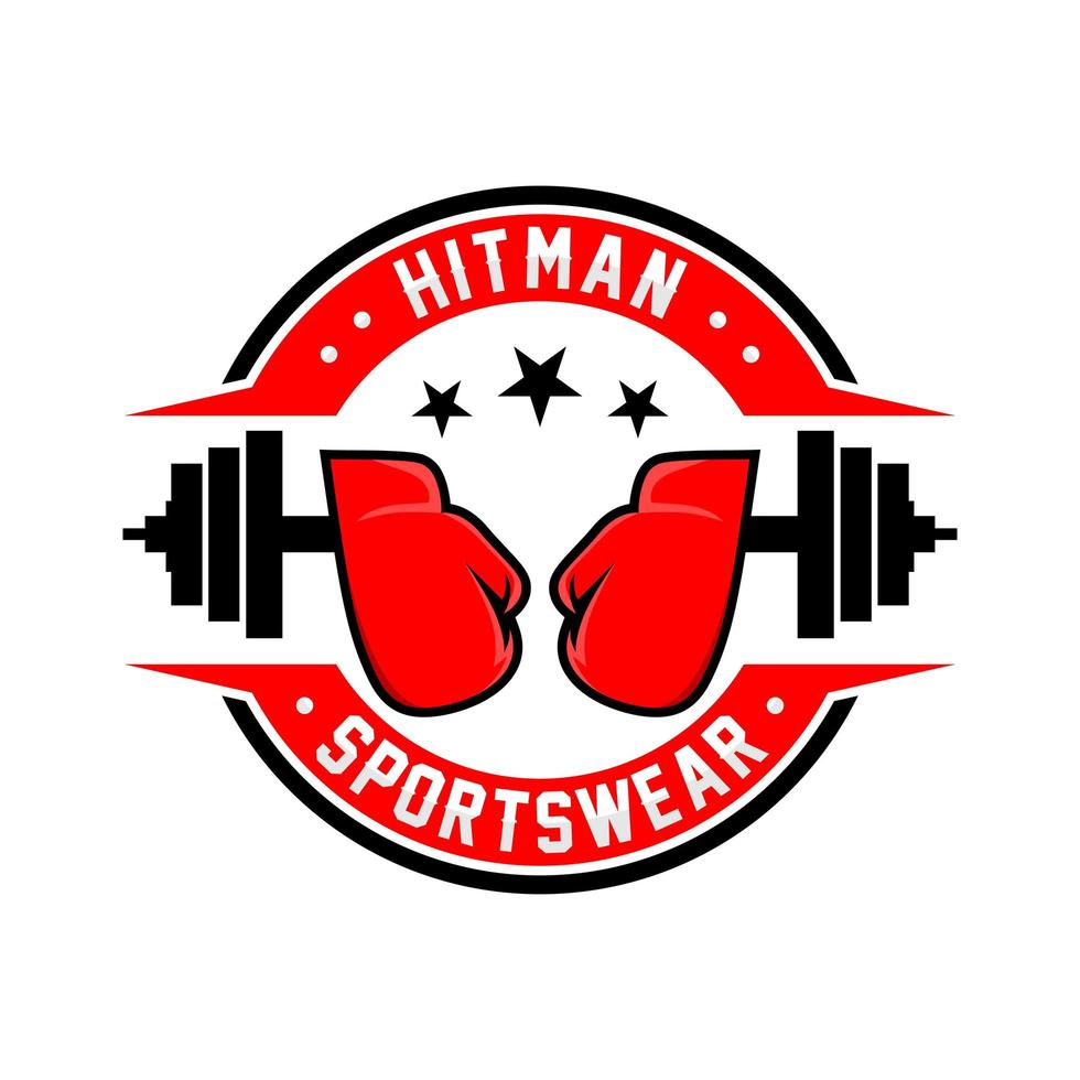 logo del emblema de boxeo vector