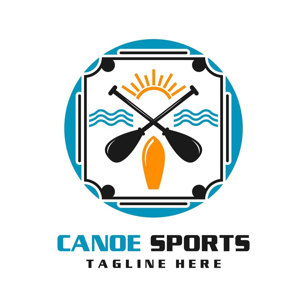 logo de deportes de canoa vector