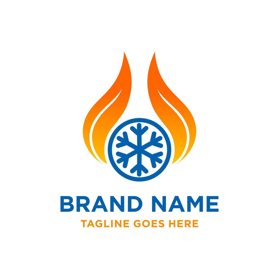 fire cooling logo vector