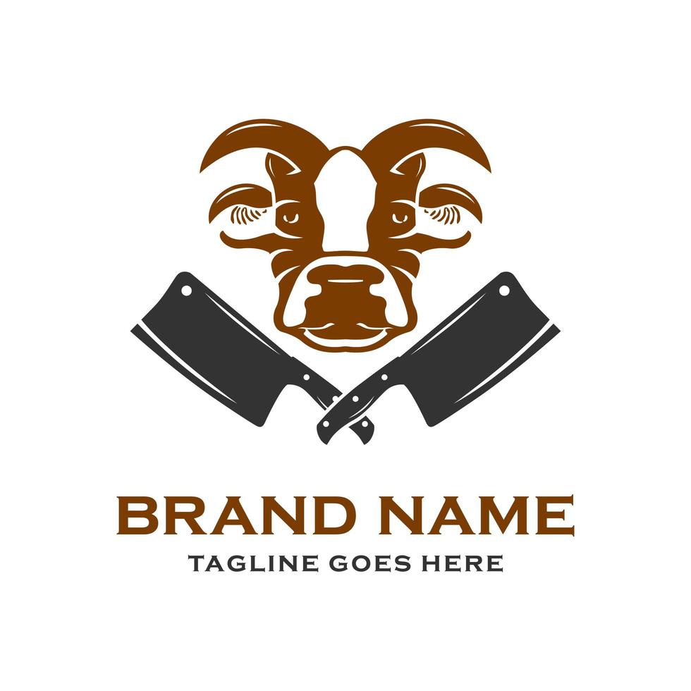 logo design of beef farmers vector