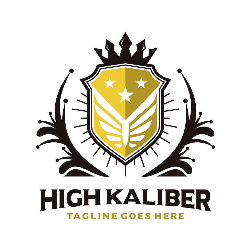 vintage king shield logo vector