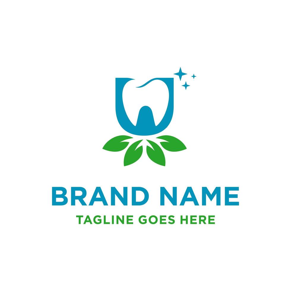 tooth logo initials U vector