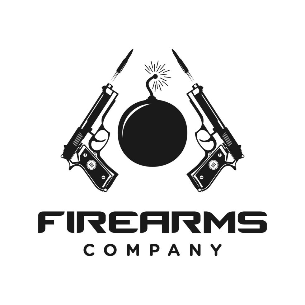 diseño de logotipo de armas de fuego vector