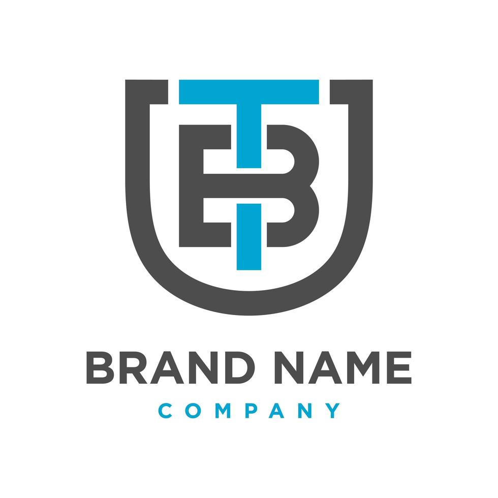 initial logo TB shield vector