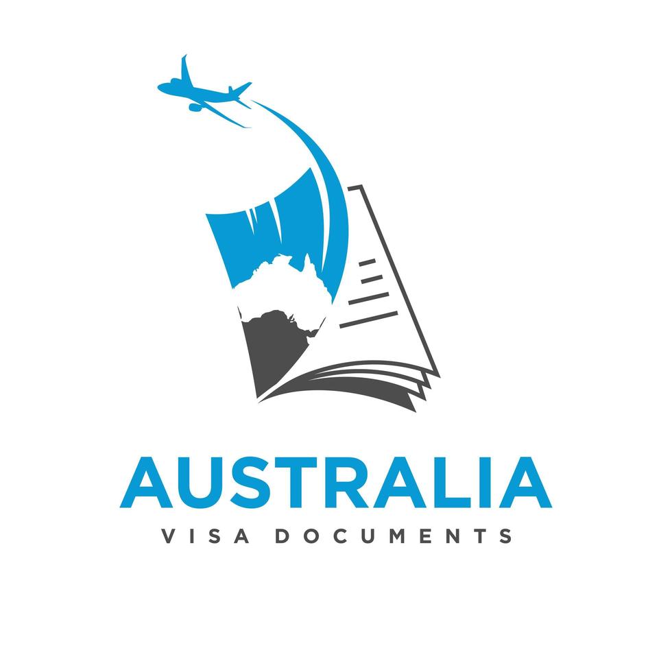 logotipo de documento de viaje australiano vector