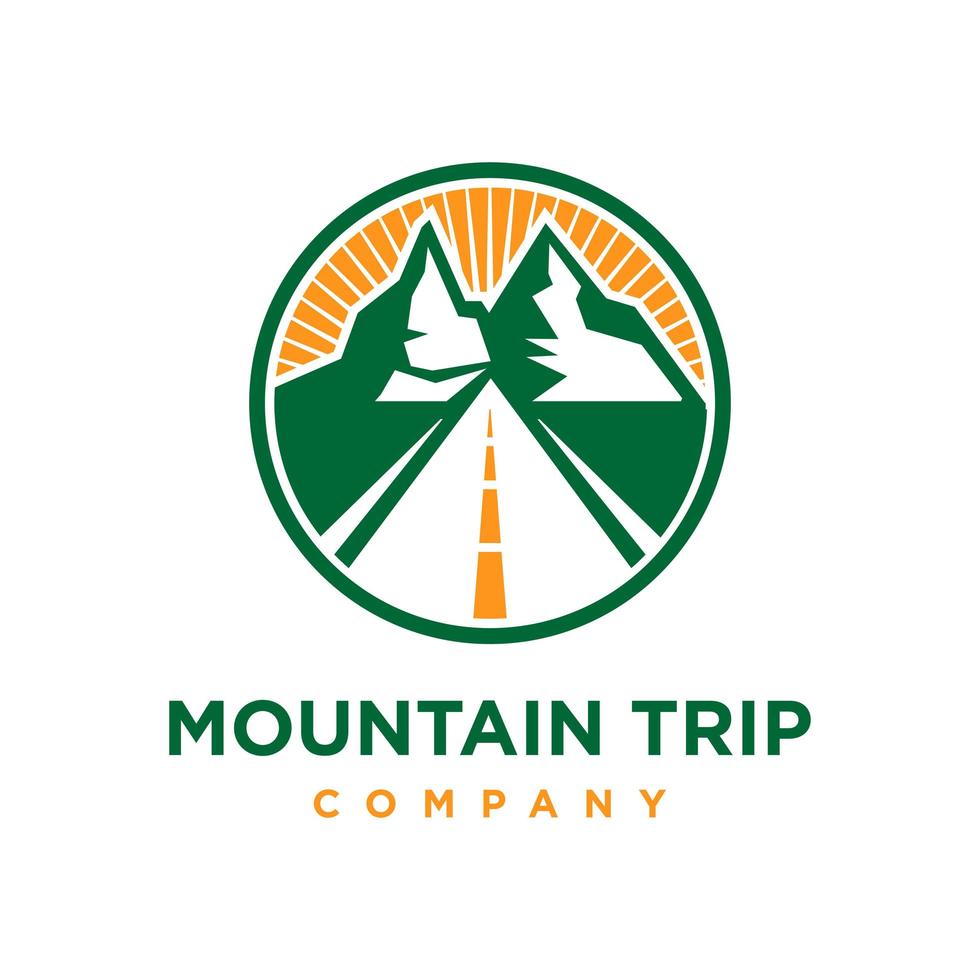 viaje de montaña logo vector