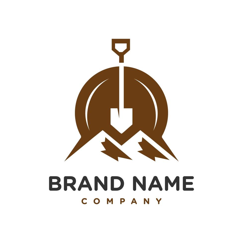 logo of excavating mountains vector