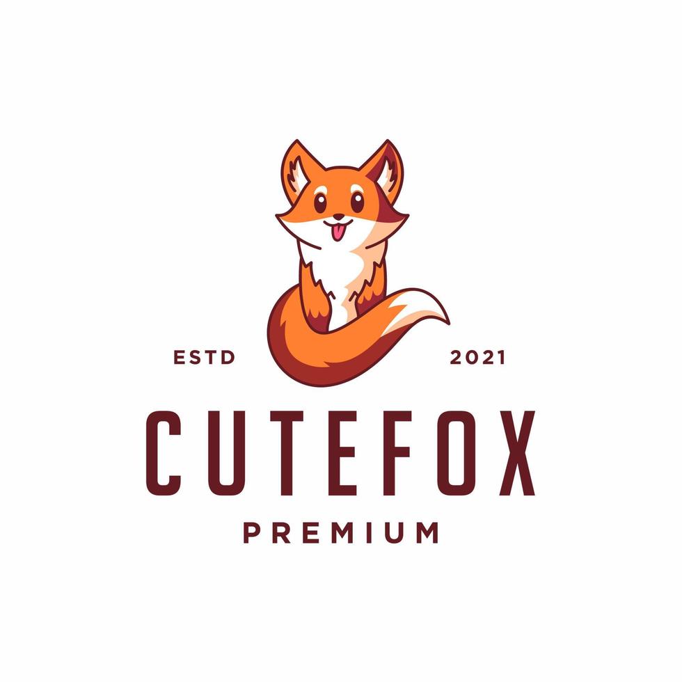 Cute Fox logo vector illustration design