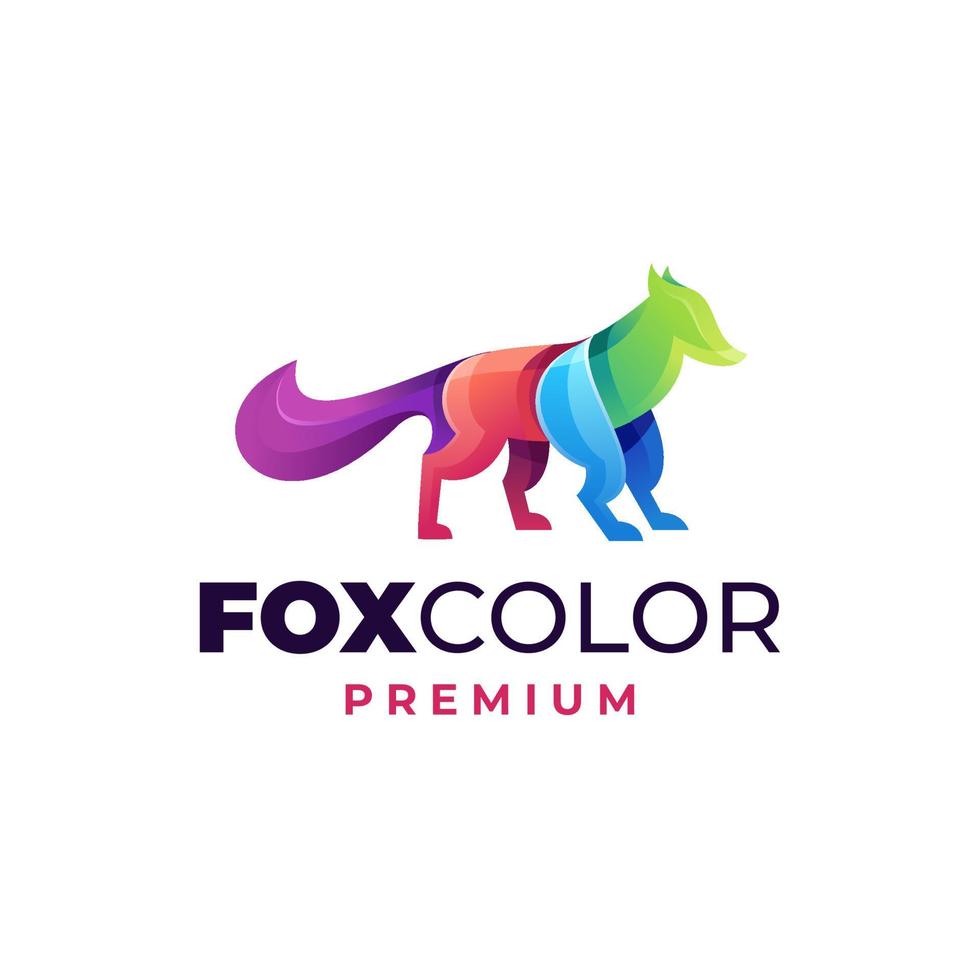 Ilustración de vector de icono de logotipo de zorro de color