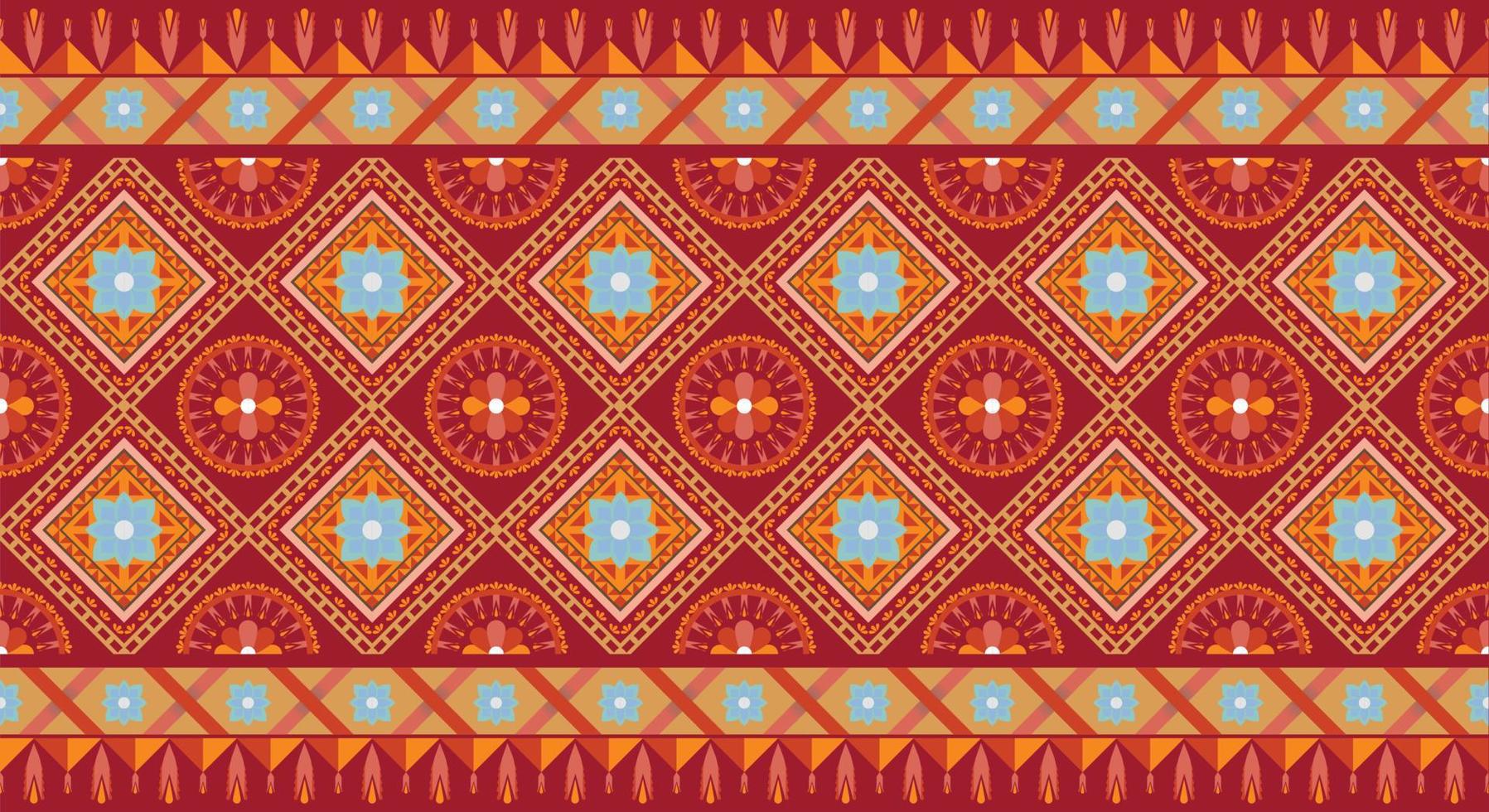 Ethnic fabric texture pattern Abstract Geometric Vector Aztec oriental illustration retro embroidery repeating ceramic tile