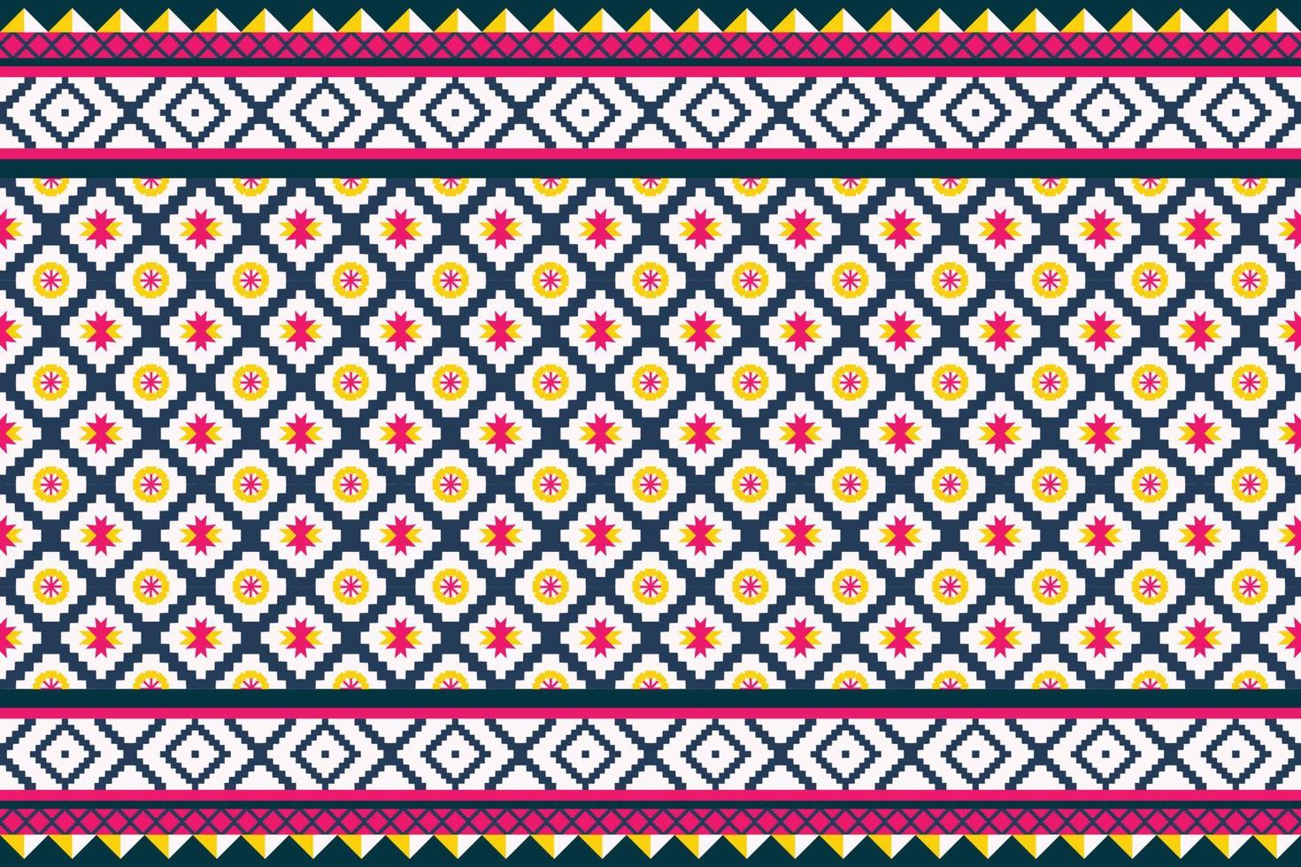 Ethnic fabric texture pattern Abstract Geometric Vector Aztec oriental illustration retro embroidery repeating ceramic tile
