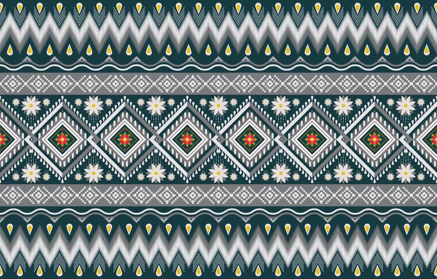 Ethnic fabric texture pattern Abstract Geometric Vector Aztec oriental illustration retro embroidery repeating ceramic tile