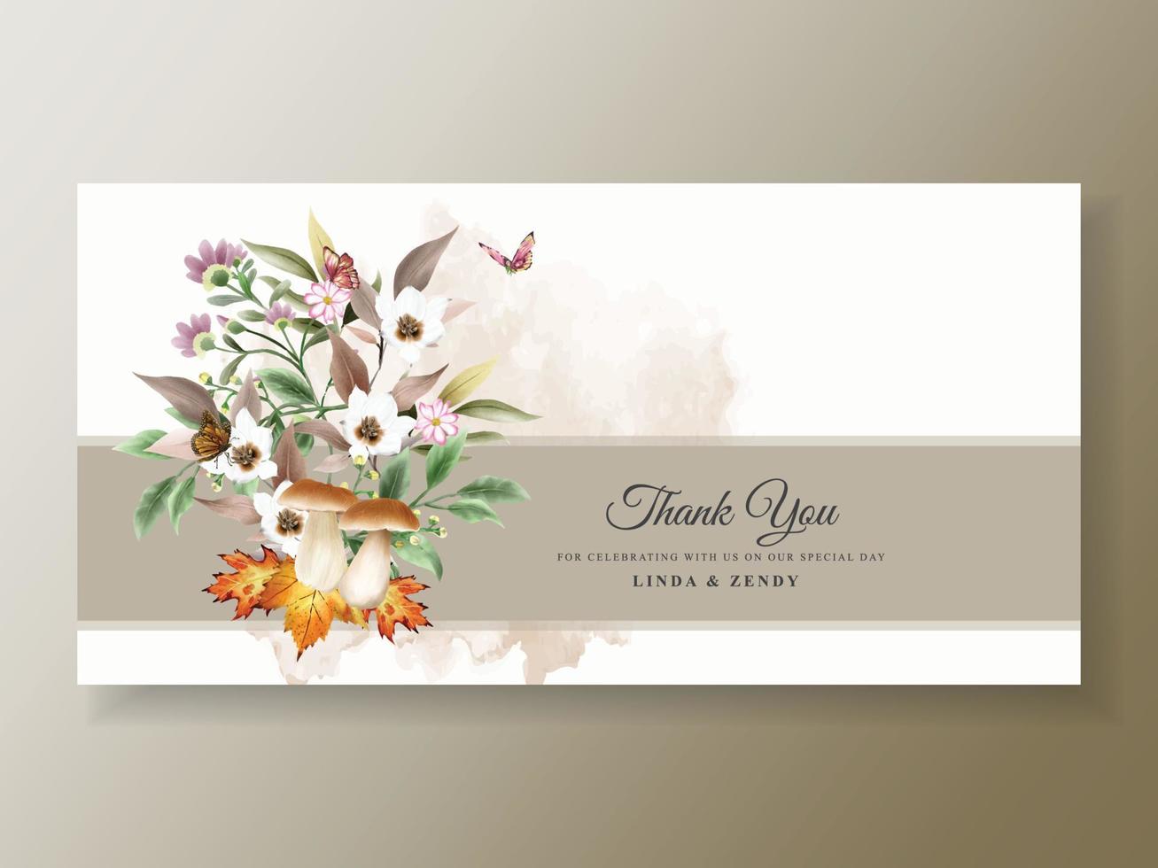 Wedding invitation card forest life vector