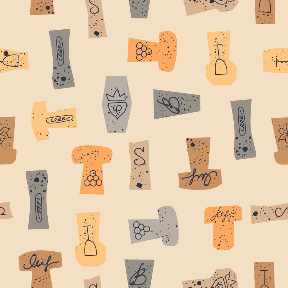 Seamless pattern of wine corks. Vector illustration.