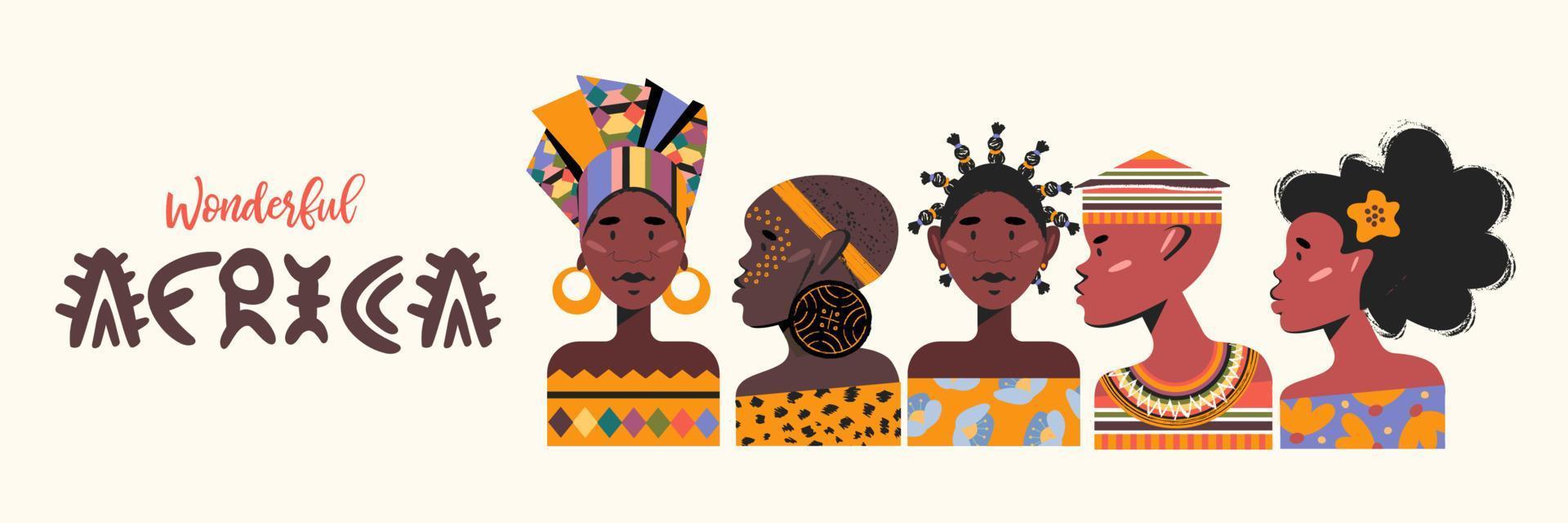 Wonderful Africa. Colorful vector illustration on a white background.
