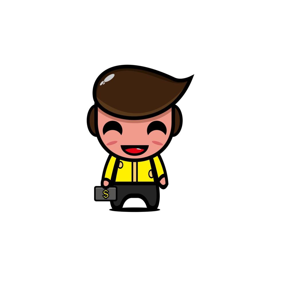 Cute businessman character illustration design vector