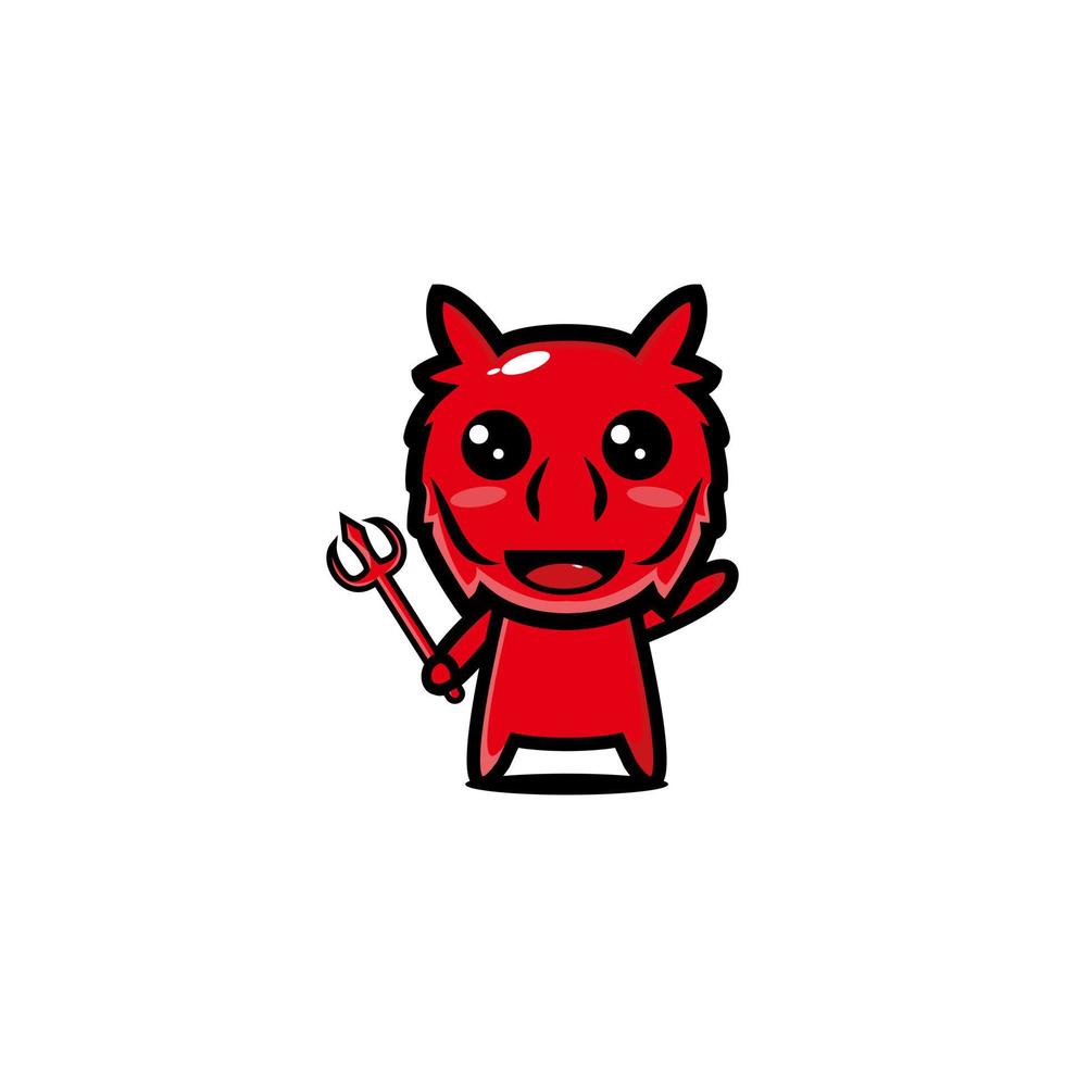 Red devil character cartoon vector design