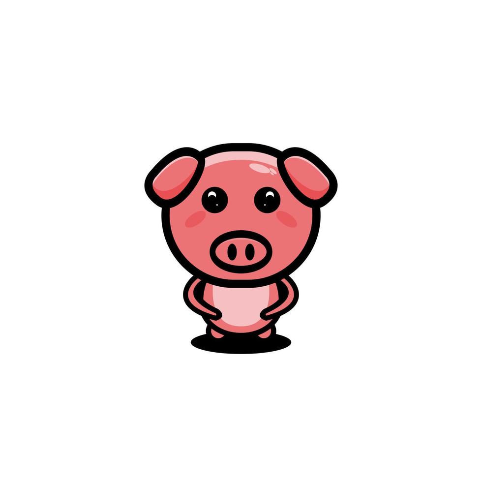 Cute pig character cartoon design template illustration vector