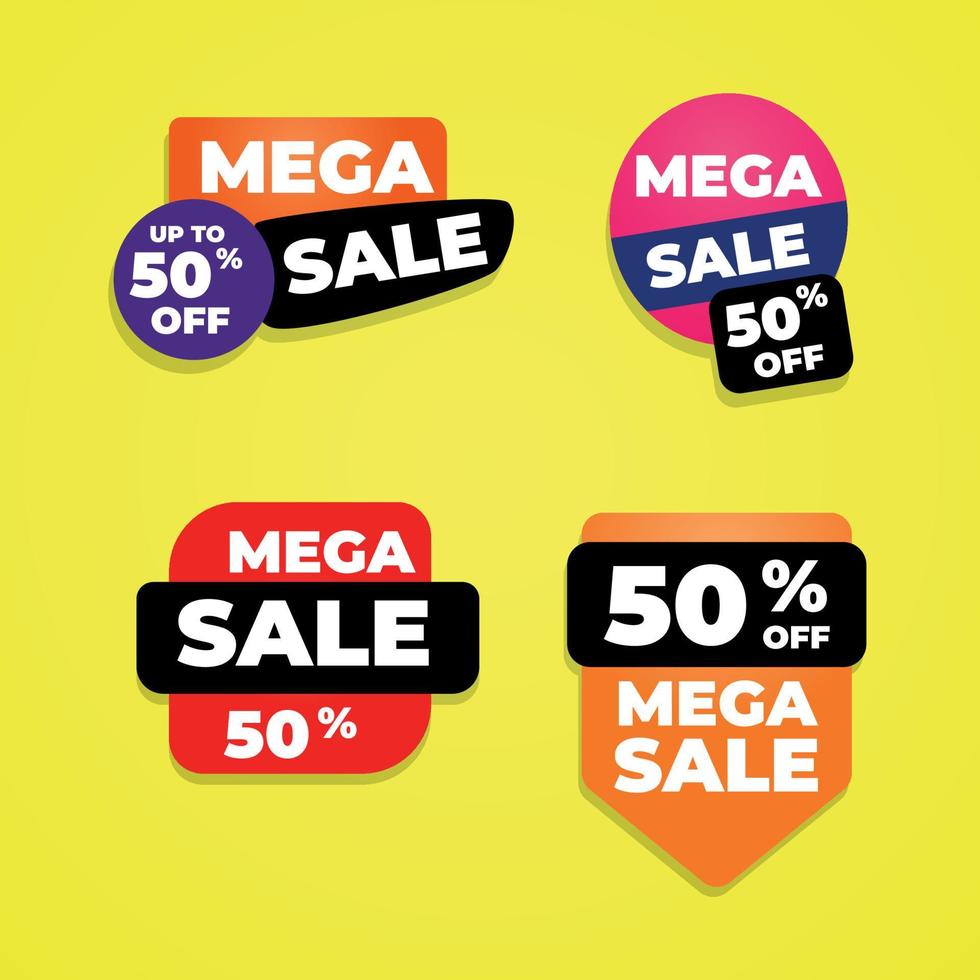 Mega sale label collection vector