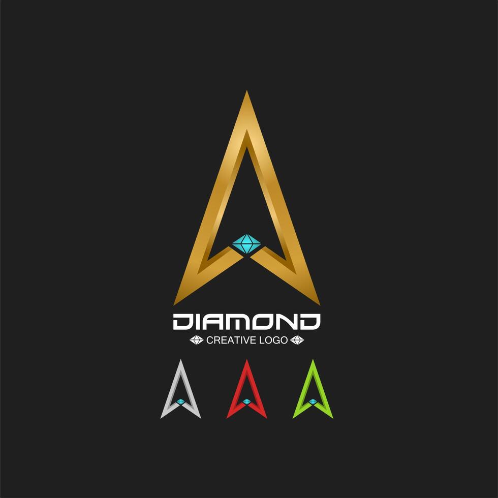 logotipo de diamante y forma de letra a, vector gratuito