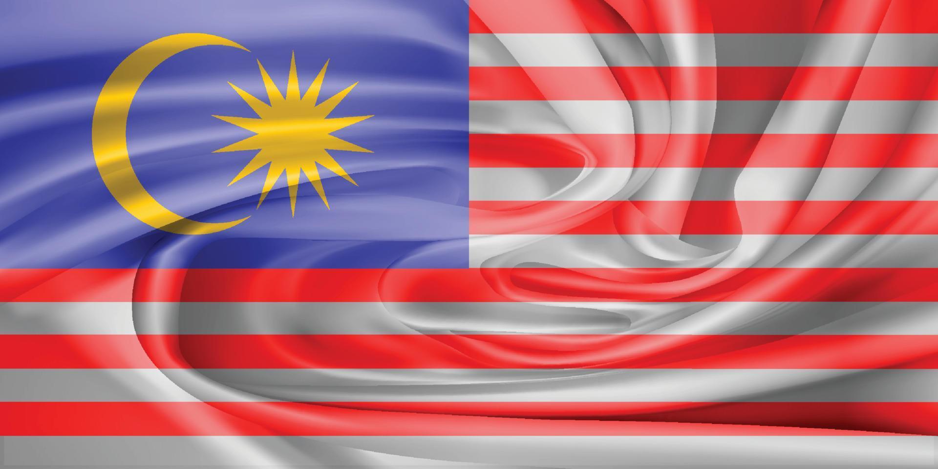 The national flag.The symbol of the state on wavy cotton fabric. Realistic vector illustration.flag background with cloth texture