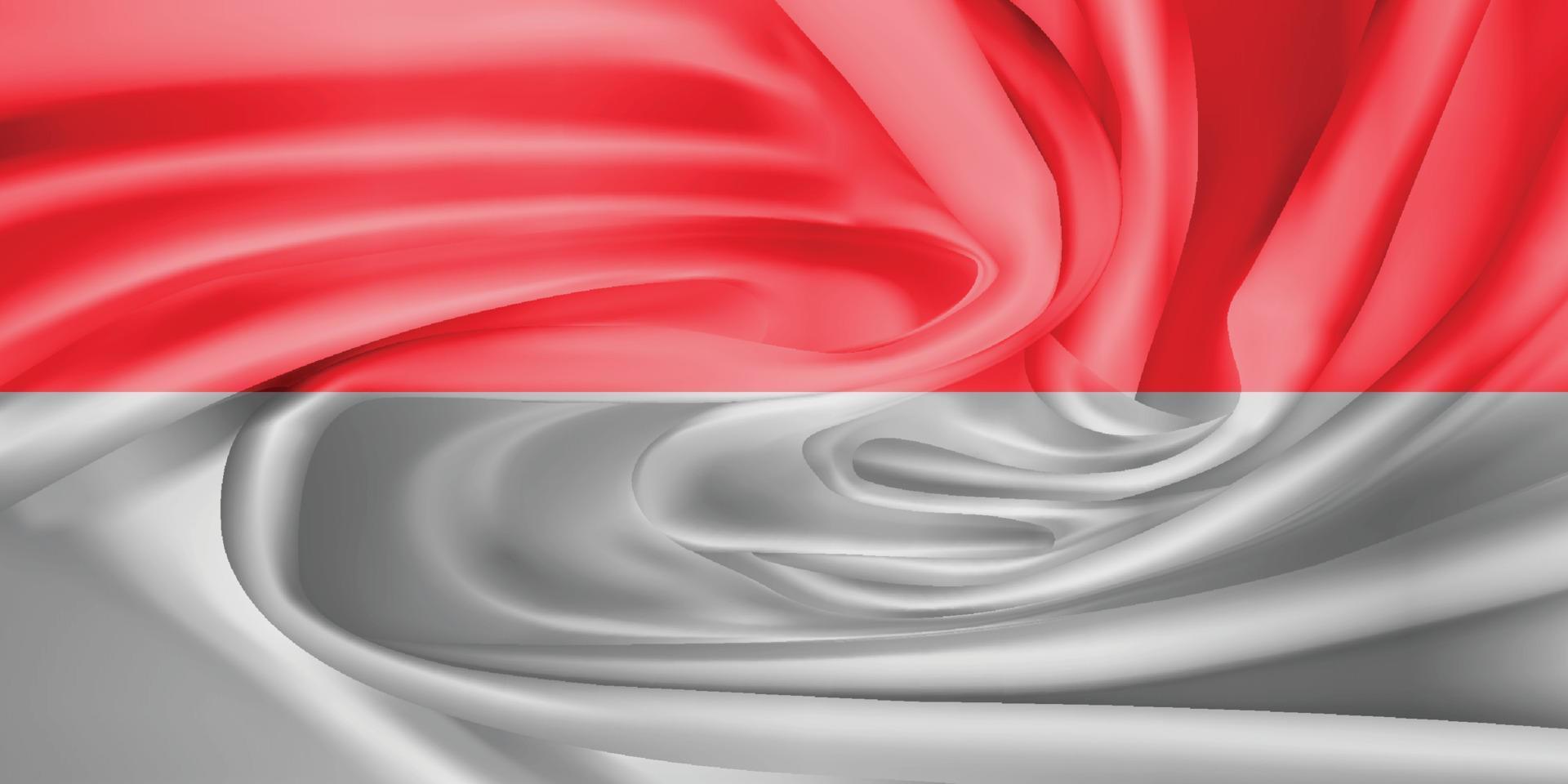 The national flag.The symbol of the state on wavy cotton fabric. Realistic vector illustration.flag background with cloth texture