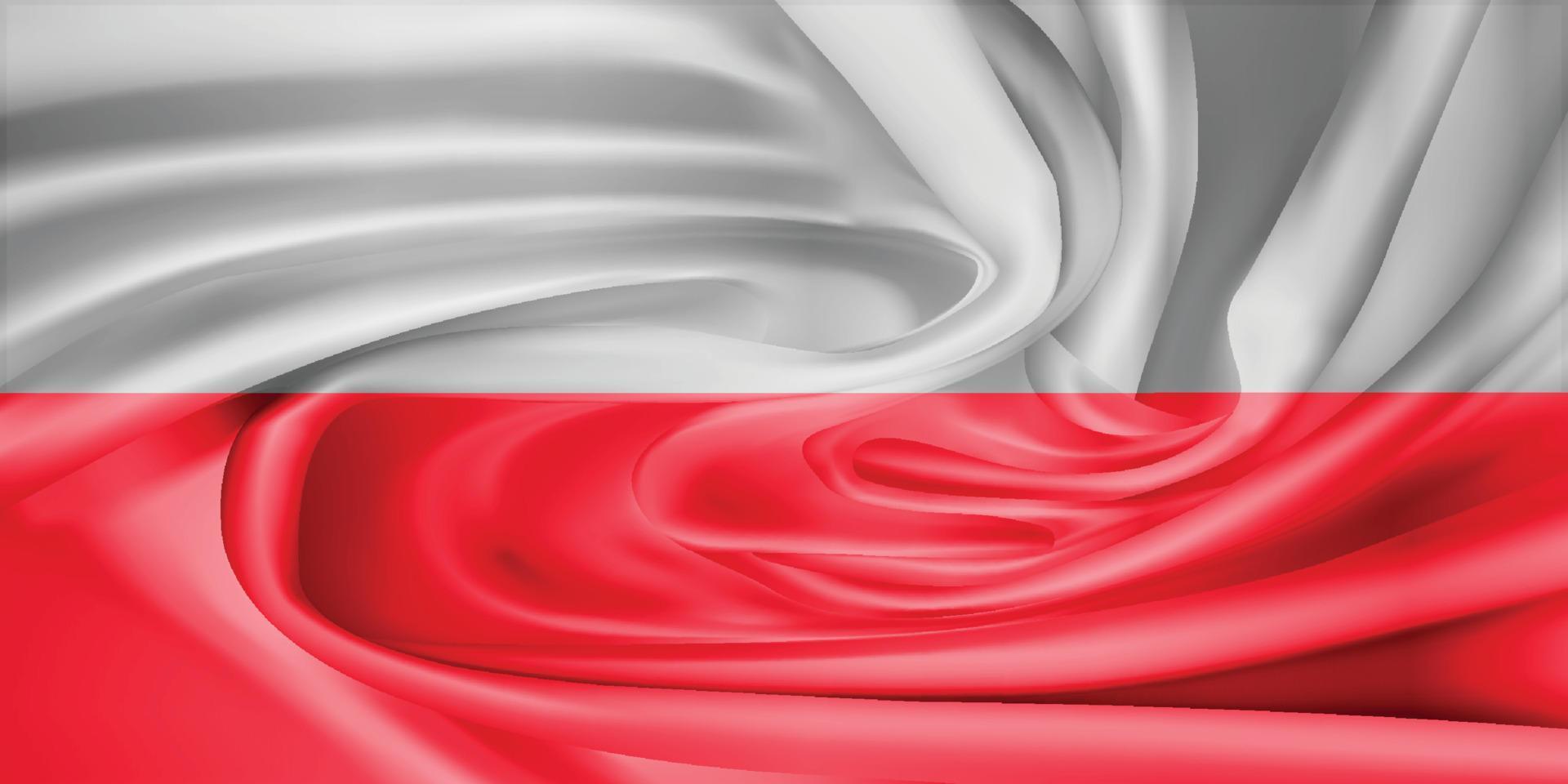 la bandera nacional el símbolo del estado en tela de algodón ondulada. ilustración vectorial realista fondo de bandera con textura de tela vector